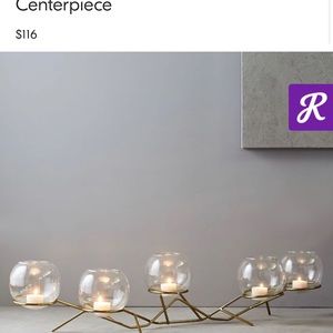 West Elm Brass and Glass votive centerpiece